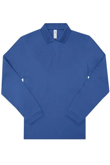 Heren Polo B&C My Polo 180 Long Sleeve in Heren Polo B&C My Polo 180 Long Sleeve Royal Blue