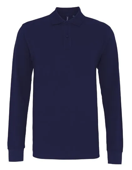 Heren Polo Lange Mouw Asquith & Fox Classic in Heren Polo Lange Mouw Asquith & Fox Classic navy