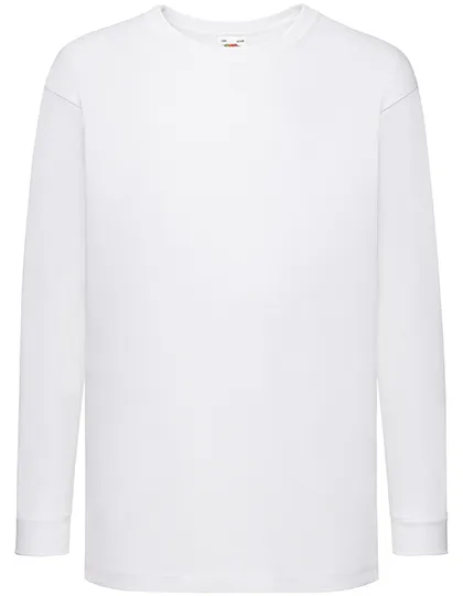 Kinder T-shirts LS Fruit of the Loom value weight 61-007-0 in Kinder T-shirts LS Fruit of the Loom value weight 61-007-0 - White