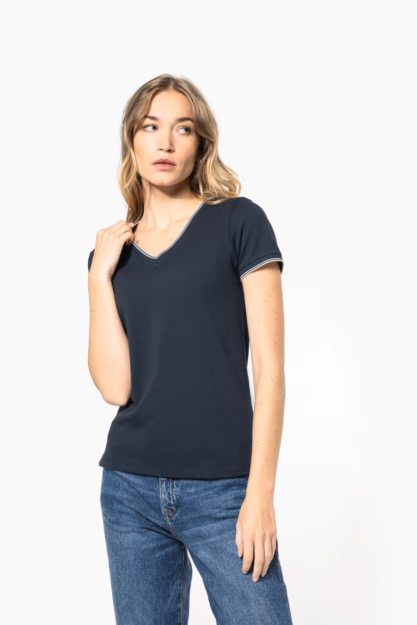 Dames T-shirt V Hals Kariban K394