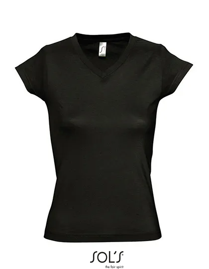 Dames  T-shirt Sols V-Neck Victory 11388 in Dames  T-shirt Sols V-Neck Victory 11388 - Deep Black