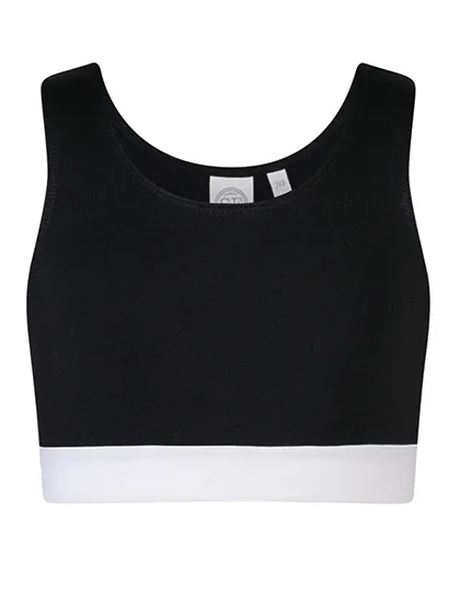 Kinder Sportshirt SF clothing Fashion Crop Top SM236 in Kinder Sportshirt SF clothing Fashion Crop Top SM236 - Black-White