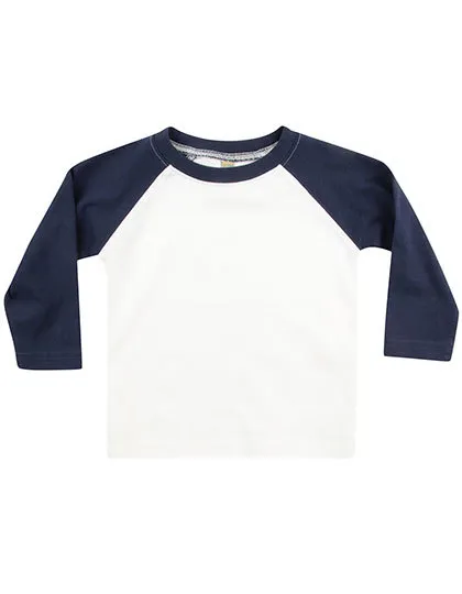 Baby Baseball T-shirt Larkwood LW025 in Baby Baseball T-shirt Larkwood LW025 - White/Navy