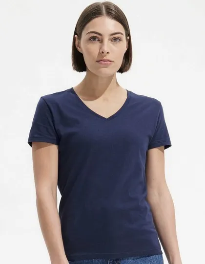 Dames T-shirt Sols Imperial V-Neck 02941