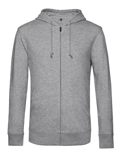 Organische Heren Hoodie met rits B&C Inspire Zipped WU35B in Organische Heren Hoodie met rits B&C Inspire Zipped WU35B - Heather Grey