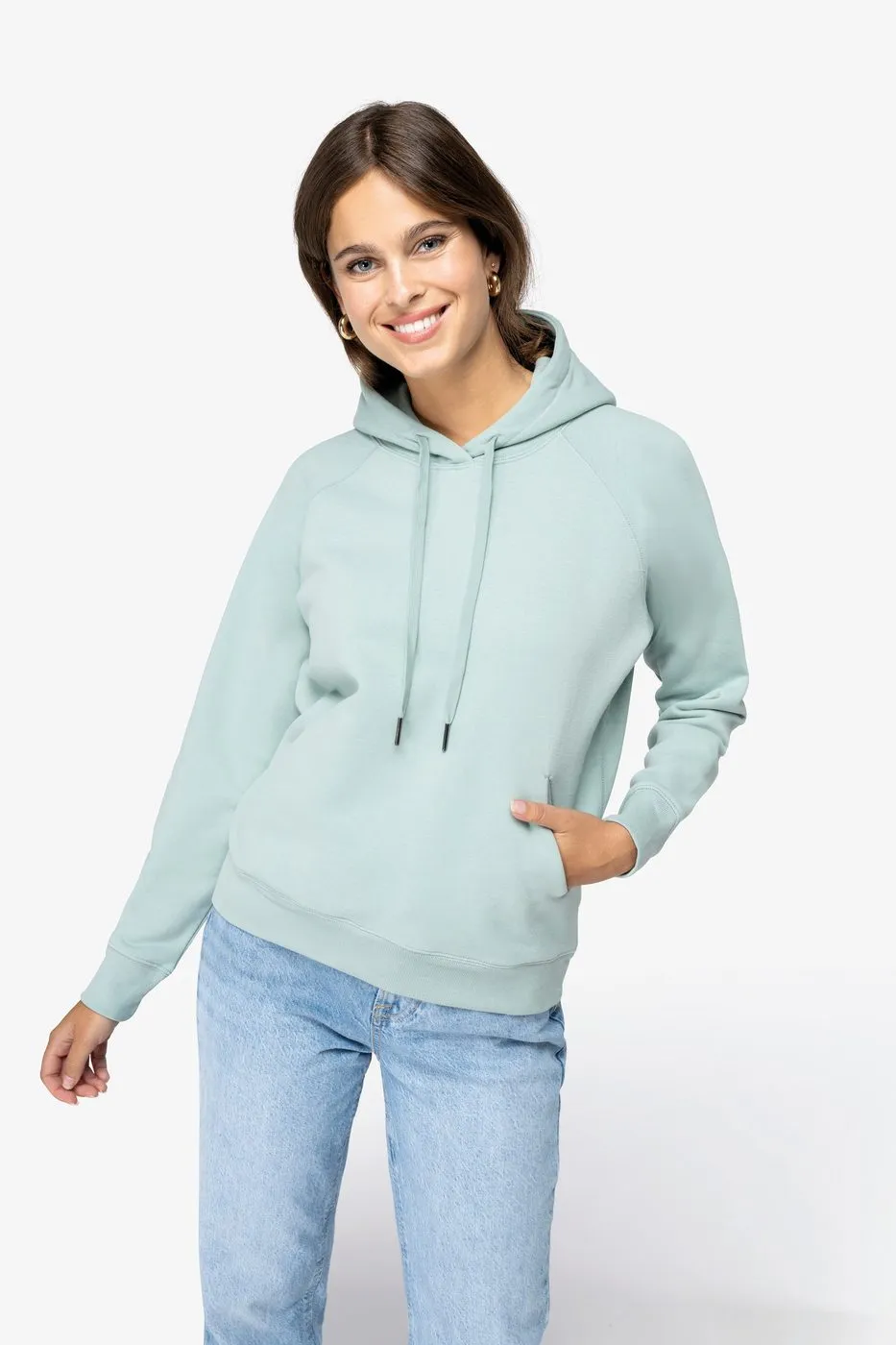 Heren Hoodie met Rits B&C WG009 productfoto