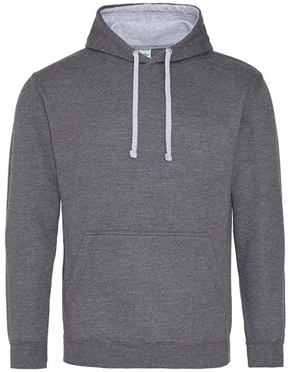 Heren Hoodie AWDis varsity JH003 in Heren Hoodie AWDis varsity JH003 - Charcoal-Heather Grey