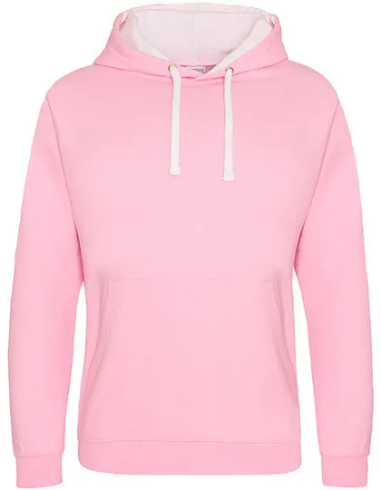 Heren Hoodie AWDis varsity JH003 in Heren Hoodie AWDis varsity JH003 - Artic Pink-Artic White