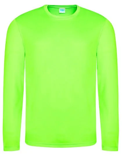 Heren Sportshirt Lange Mouw AWDis JC002 in Heren Sportshirt Lange Mouw AWDis JC002 electric green