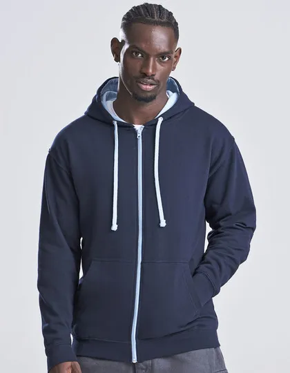 Heren Hooded Sweater met rits AWDis JH053
