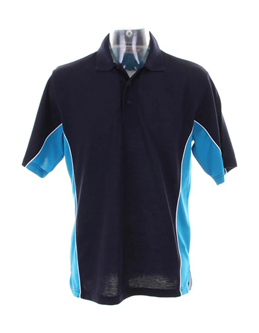 Heren Poloshirt Track Kustom Kit KK475 in Heren Poloshirt Track Kustom Kit KK475 navy-turquoise-wit