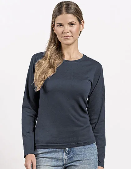 Dames T-shirt LS Promodoro Premium-T 4098 in Dames T-shirt LS Promodoro Premium-T 4098 - Navy