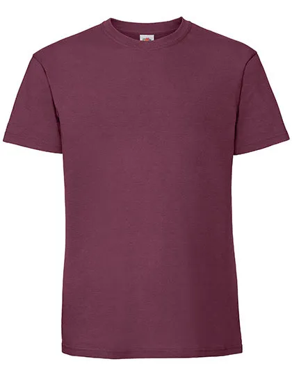 Heren T-shirt Ringspun Premium Fruit of the loom 61-422-0 in Heren T-shirt Ringspun Premium Fruit of the loom 61-422-0 - Burgundy