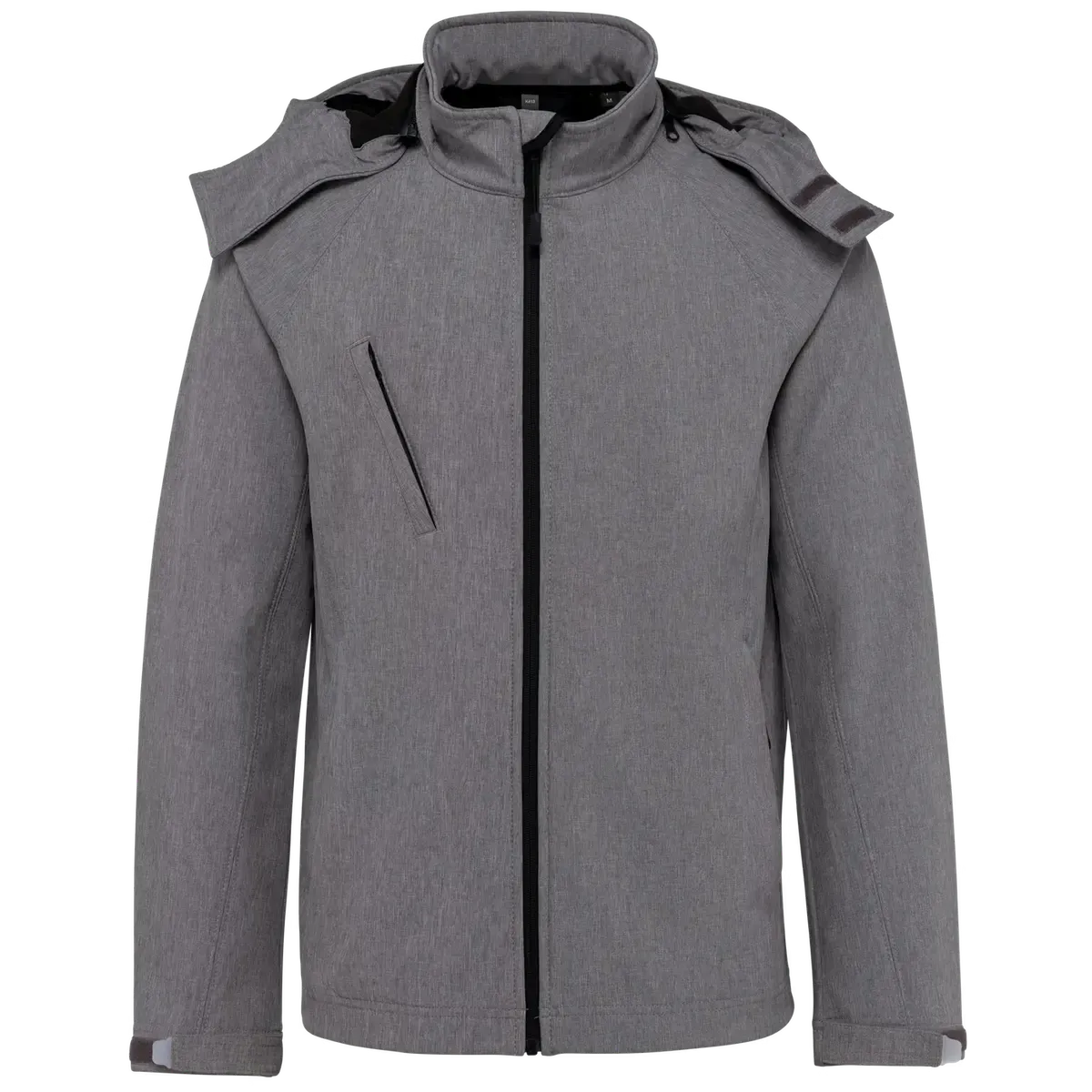 Heren Softshell Jas hooded Kariban K413 in Heren Softshell Jas hooded Kariban K413 MARL GREY