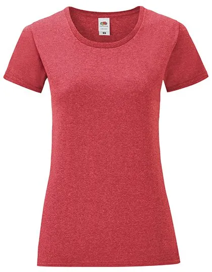Dames T-shirt Iconic Fruit of the Loom 61-432-0 in Dames T-shirt Iconic Fruit of the Loom 61-432-0 - Heather Red