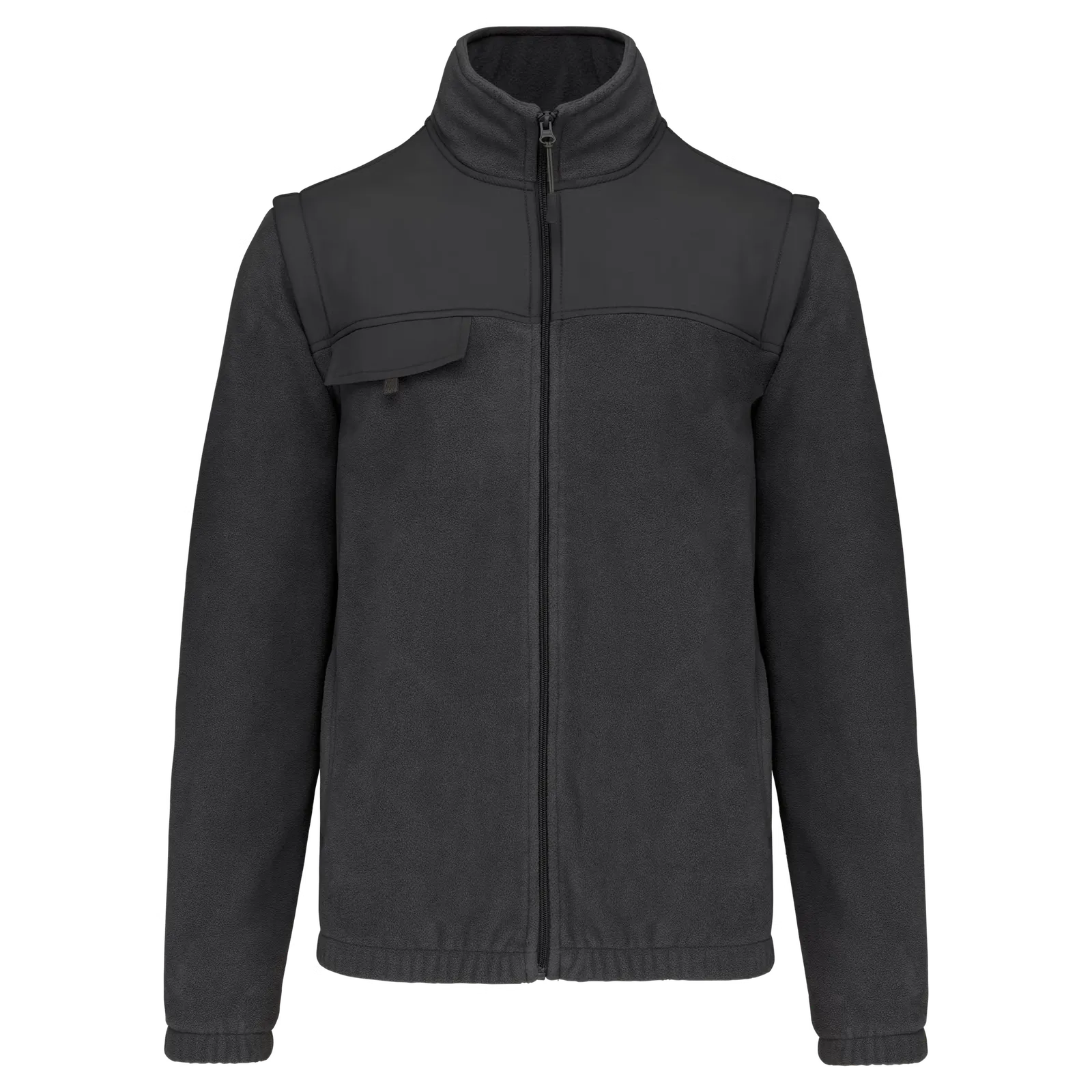 Heren Fleecevest WK afneembare mouwen WK9105 in Heren Fleecevest WK afneembare mouwen WK9105 Dark Grey