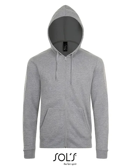 Heren hooded Sweater Sols Zip Stone 01714 in Heren hooded Sweater Sols Zip Stone 01714 Grey melange