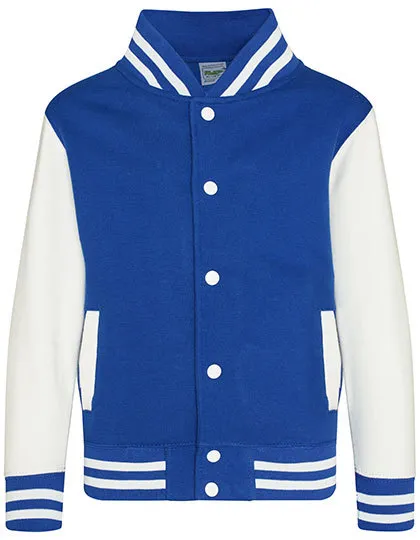 Kinder Baseball Jacket Varsity AWDis JH043J in Sweatjacket Baseball AWDis JH43J royal blue-white