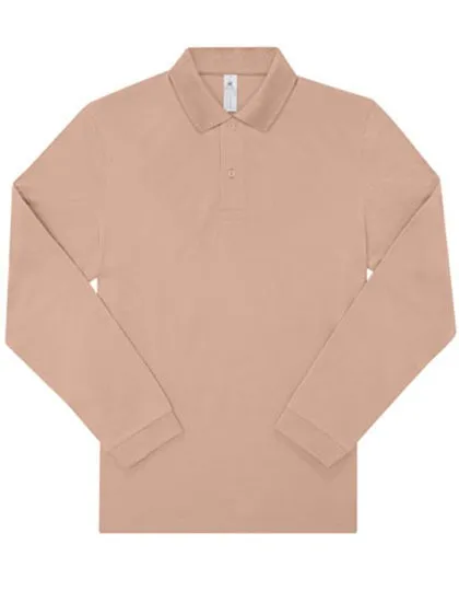 Heren polo B&C My Polo 210 Long Sleeve PU427 in Heren polo B&C My Polo 210 Long Sleeve PU427 Nude