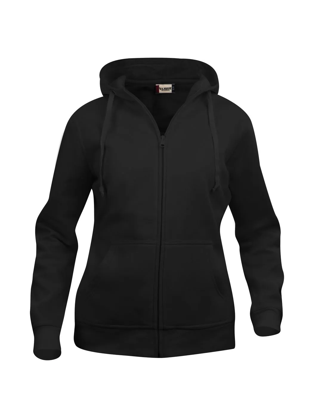 Dames Hoodie basic Full Zip Clique 021035 in Dames Hoodie Basic Full Zip Clique 021035 zwart