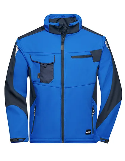 Heren Werk Softshell Jas Daiber JN844 in Heren Werk Softshell Jas Daiber JN844 Royal Blue-Navy
