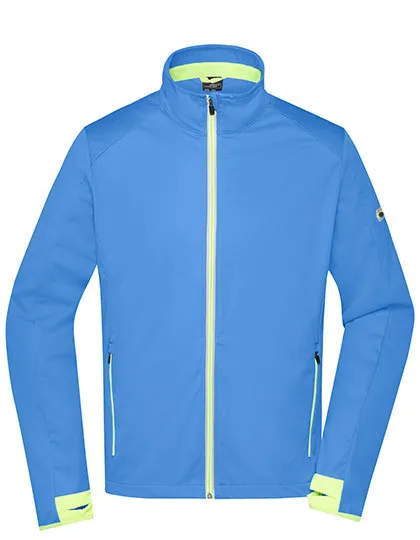Heren Sport Softshell Jas Daiber JN1126 in Heren Sport Softshell Jas Daiber JN1126 Bright Blue-Bright Yellow
