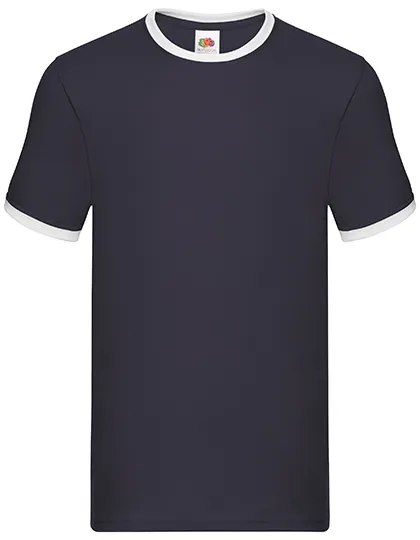 Ringer heren T-shirts Fruit of the Loom 61-168-0 in T-shirt Ringer Tee Fruit of the Loom 61-168-0 - Navy/White