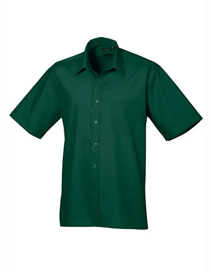 Overhemd korte mouw Popeline premier PR202 in overhemd korte mouw Popeline premier PR202 bottle green