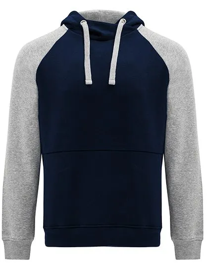 Baseball Hooded Sweater Roly Badet SU1058  in Baseball Hooded Sweater Roly Badet SU1058 Navy Blue-Heather Grey