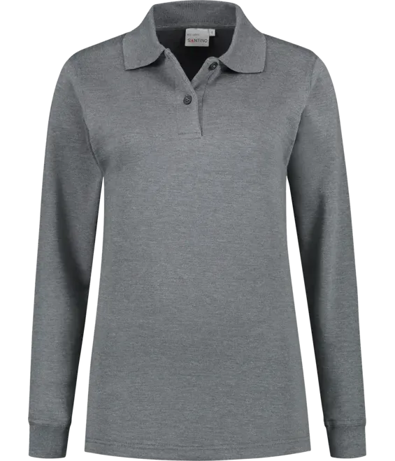 Dames Polosweater Santino Rick in Dames Polosweater Santino Rick donker grijs