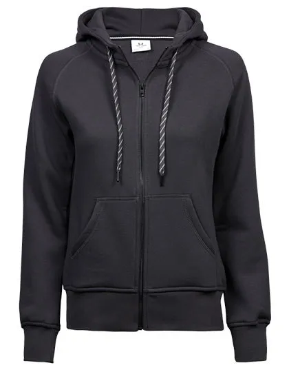 Dames Fashion Full Zip Hood Tee Jays 5436 in Dames Fashion Full Zip Hood Tee Jays 5436 - Dark Grey