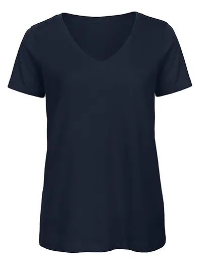 Dames T-shirt V hals Biologisch B&C Inspire TW045 in Dames T-shirt V hals Biologisch B&C Inspire TW045 - Navy