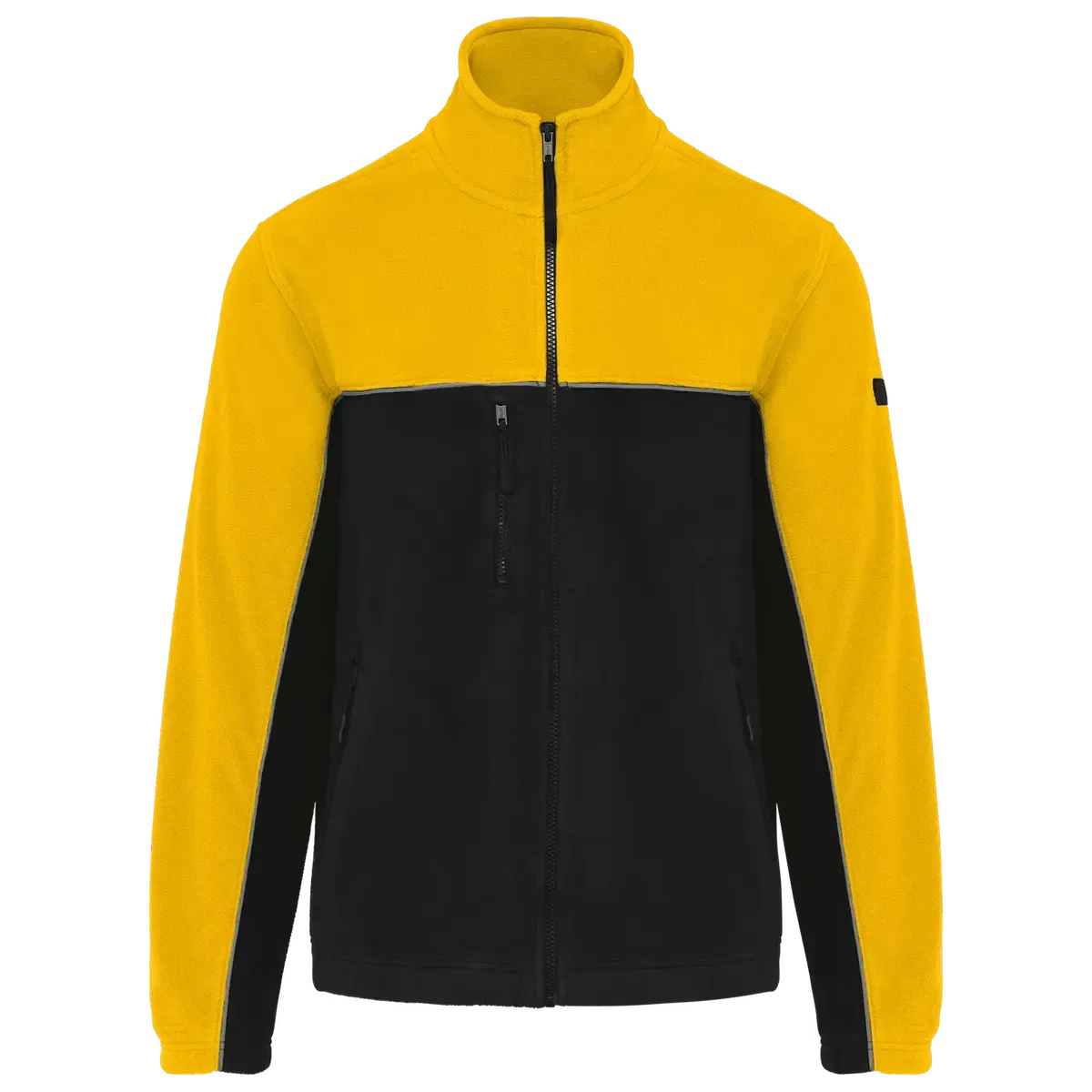 Heren Fleece vest Tweekleurige ecologishe WK904 in Heren Fleece vest Tweekleurige ecologishe WK904 BLACK-YELLOW