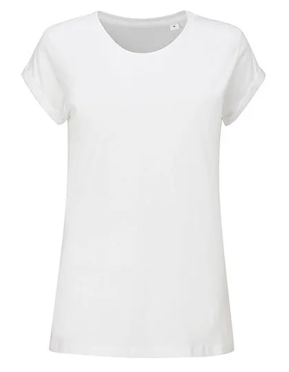Dames T-shirt Biologisch Roll Sleeve Mantis M81 in Dames T-shirt Biologisch Roll Sleeve Mantis M81 - White