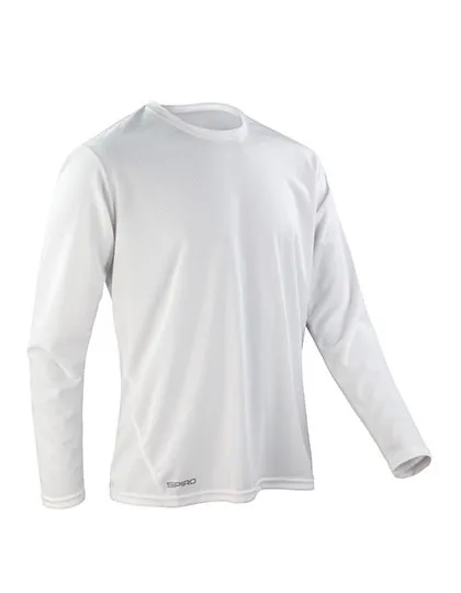 Heren Sportshirt Lange Mouw Spiro S254M in Heren Sportshirt Lange Mouw Spiro S254M Wit