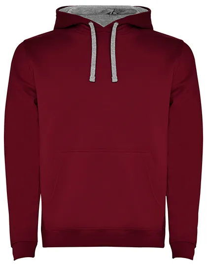 Heren Hooded Sweater Urban Rolly SU1067 in Heren Hooded Sweater Urban Rolly SU1067 Garnet Red-Heather Grey