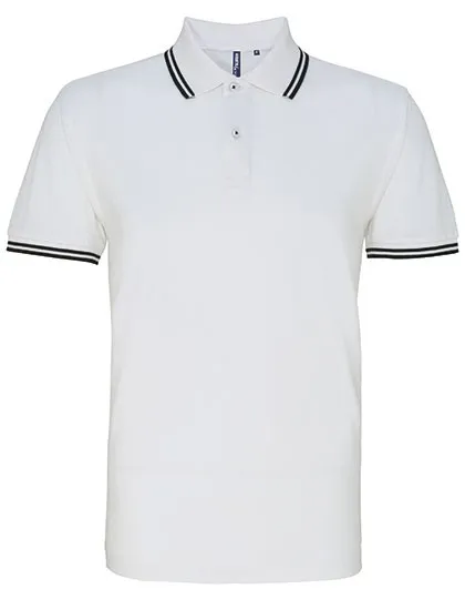 Heren Polo Asquith & Fox Classic Fit Tipped AQ011 in Heren Polo Asquith & Fox Classic Fit Tipped Wit-Zwart