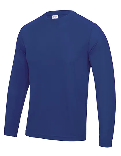 Heren Sportshirt Lange Mouw AWDis JC002 in Heren Sportshirt Lange Mouw AWDis JC002 Royal Blue