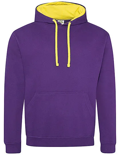 Heren Hoodie AWDis varsity JH003 in Heren Hoodie AWDis varsity JH003 - Purple-Sun Yellow