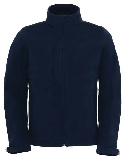 Heren Softshell Jas B&C Hoodie JM950 in navy