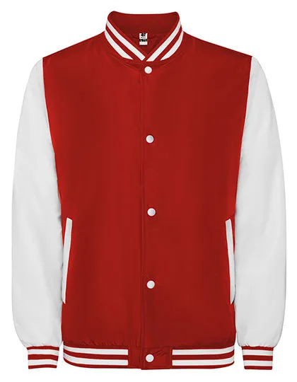 Baseball Jacket Roly California Varsity CQ6440 in Baseball Jacket Roly California Varsity CQ6440 - Rood60-White01