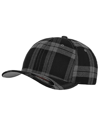 Flexfit Cap Tartan Plaid 6197 in Flexfit Cap Tartan Plaid 6197 zwart-grijs