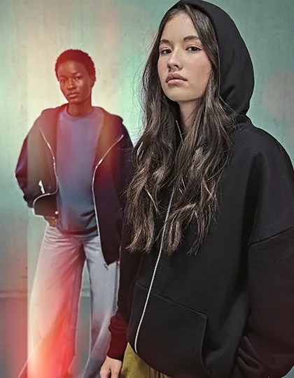 Heren Hoodie met Rits B&C Influence WG003