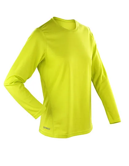 Dames Sportshirt Lange Mouw Spiro S254F in Dames Sportshirt Lange Mouw Spiro S254F - Lime