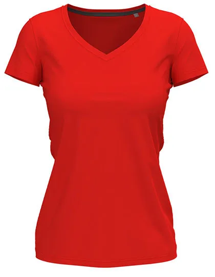 Dames T-shirt V Hals Strech Stedman Claire ST9710 in Dames T-shirt V Hals Strech Stedman Claire ST9710 - Scarlet Red