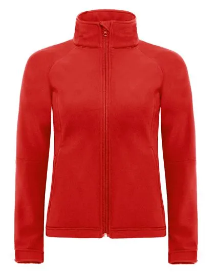 Dames Softshell Jas Hoodie B&C JW937 in Dames Softshell Jas Hoodie B&C JW937 red