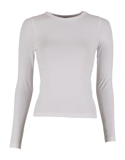 Dames T-shirt LS Build Your Brand Ultra Slim BY446 in Dames T-shirt LS Build Your Brand Ultra Slim BY446 - White