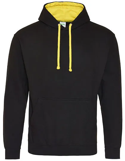 Heren Hoodie AWDis varsity JH003 in Heren Hoodie AWDis varsity JH003 - Jet Black-Sun Yellow