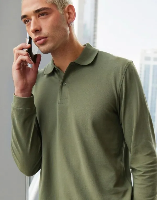 Heren Polo B&C My Polo 180 Long Sleeve