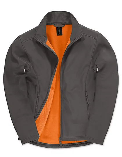 Heren Softshell Jas B&C ID.701 JUI62 in Heren Softshell Jas B&C ID.701 JUI62 Dark Grey-Neon Oranje